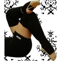 Pastorelli Black long leg warmers with foot